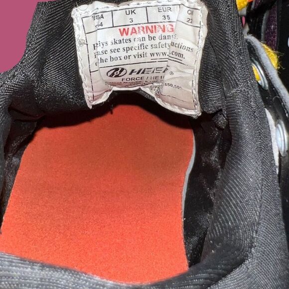 Big Kid Heelys Force Black Orange Galaxy Shoes With Wheels Size 4 - Picture 4 of 7